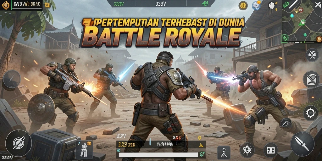 Screenshot gameplay 333V menampilkan pertempuran seru di medan perang.