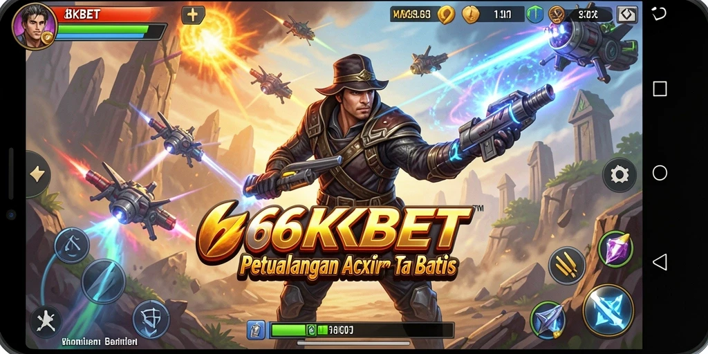 Tampilan gameplay mendebarkan dari 66KBET saat karakter bertarung.
