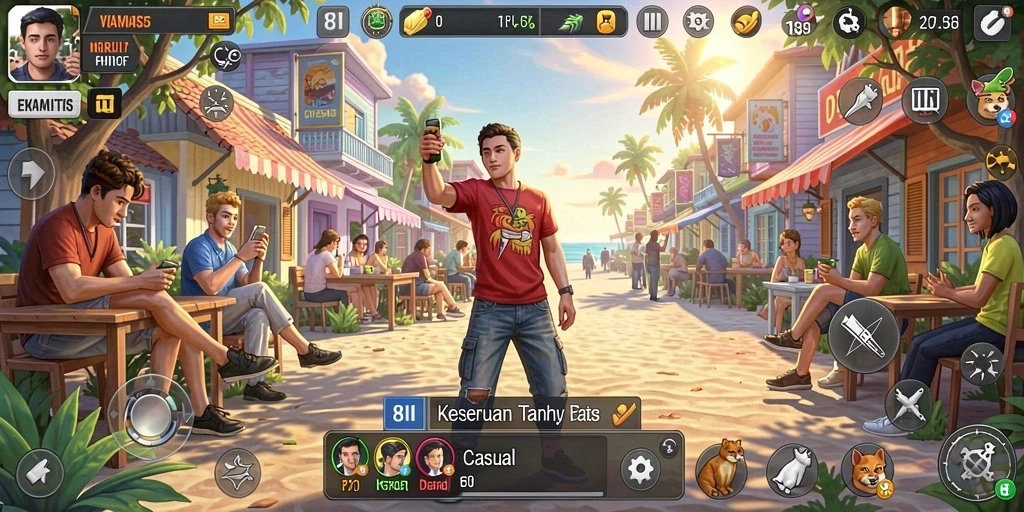 Gambar layar gameplay yang menampilkan keseruan dalam bermain 8II.