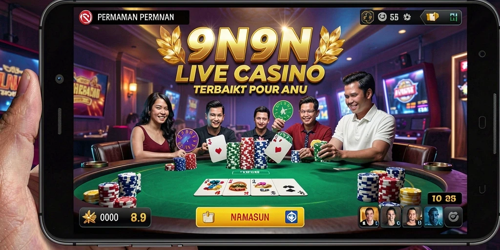 Screenshot menampilkan gameplay Live Casino yang mendebarkan.