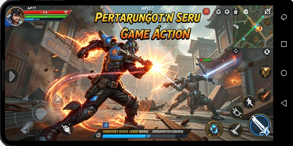 Tampilan screenshot gameplay seru dari API77 saat pertarungan.