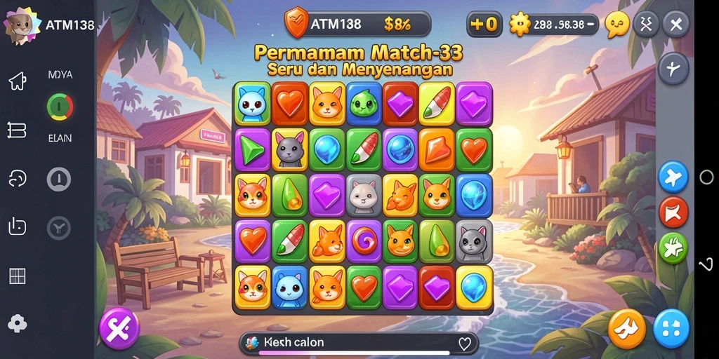 Gameplay seru dan menantang dalam permainan Match-3 ATM138.