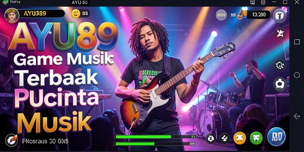 Tampilan gameplay AYU89 yang seru dan interaktif dengan musik.