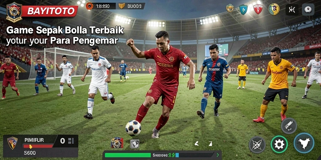 Tangkapan layar utama dari gameplay <strong>BAYITOTO</strong> yang menunjukkan aksi di lapangan sepak bola.