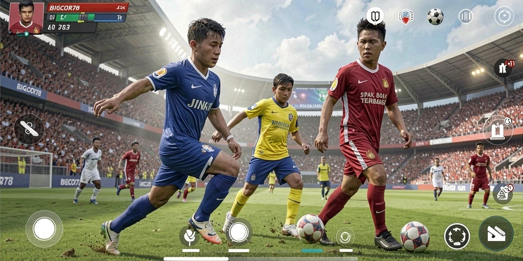 Tampilan gameplay <strong>BIGCOR78</strong> yang mendebarkan saat pertandingan berlangsung.