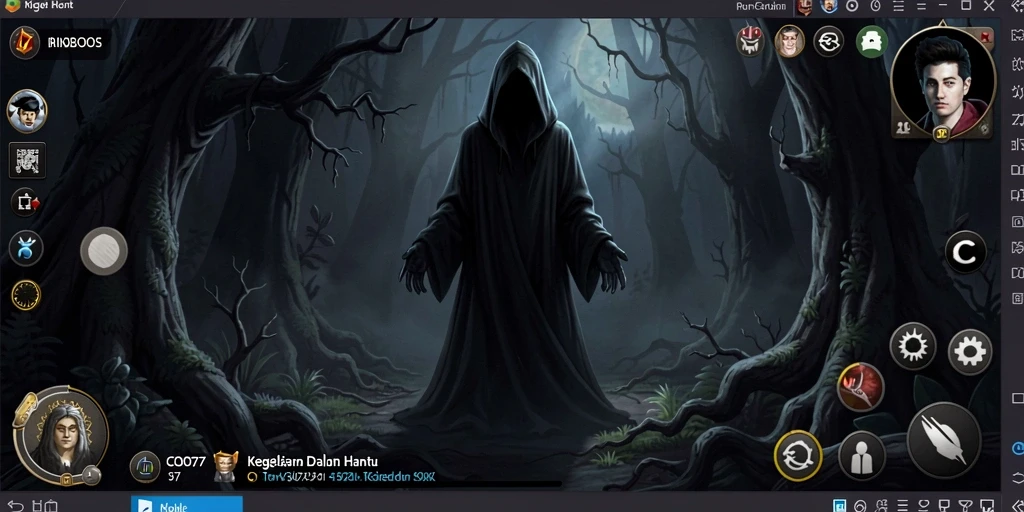 Gameplay menakutkan dengan makhluk hantu menyeramkan.