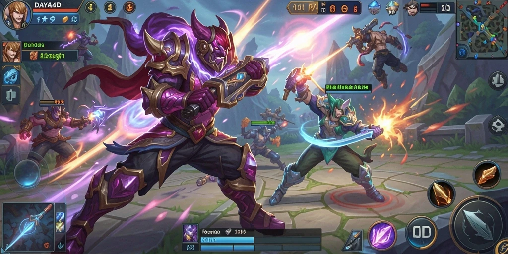 Gameplay seru DAYA4D dalam pertempuran MOBA.