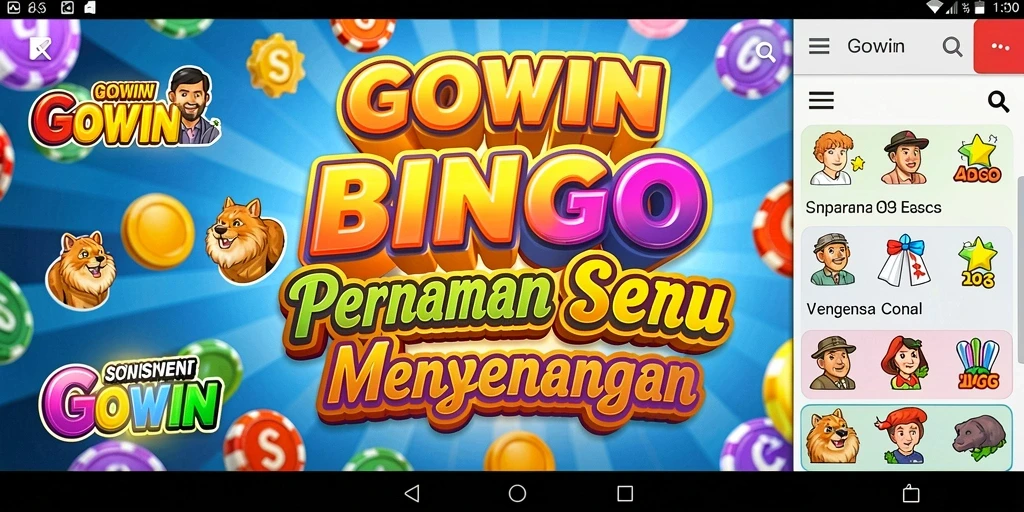Tampilan gameplay GOWIN yang menarik dan seru saat bermain Bingo.