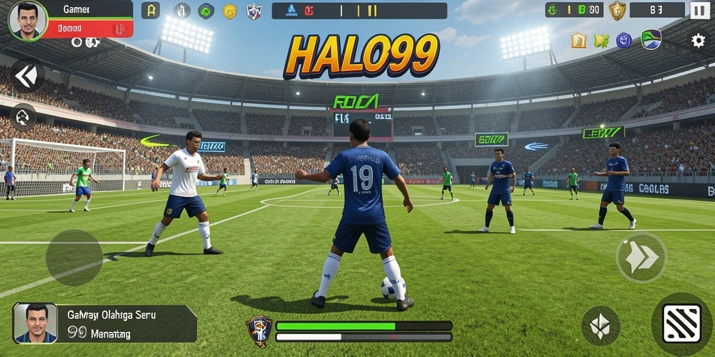 Tampilan gameplay HALO99 yang menarik dan penuh aksi olahraga.