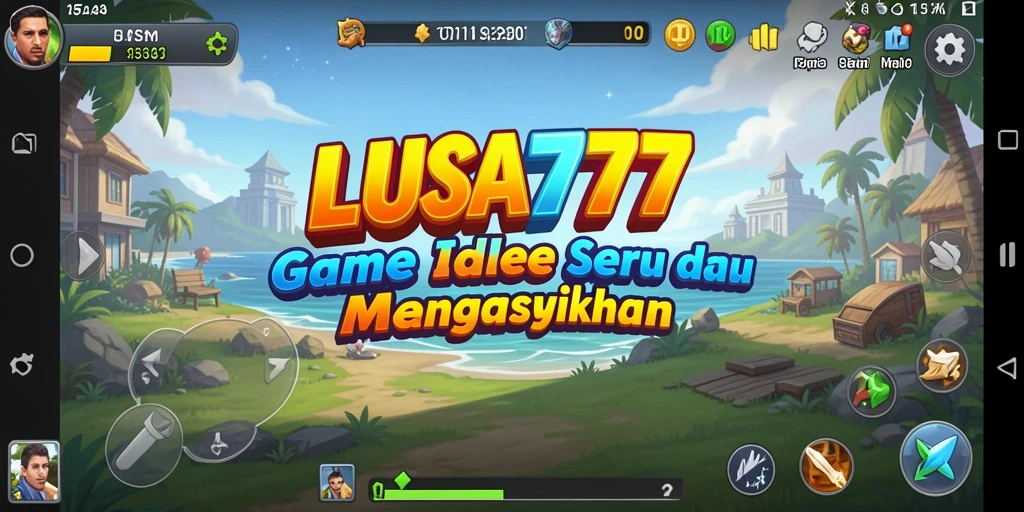 Screenshot gameplay LUSA777 yang menunjukkan aksi mengumpulkan sumber daya.
