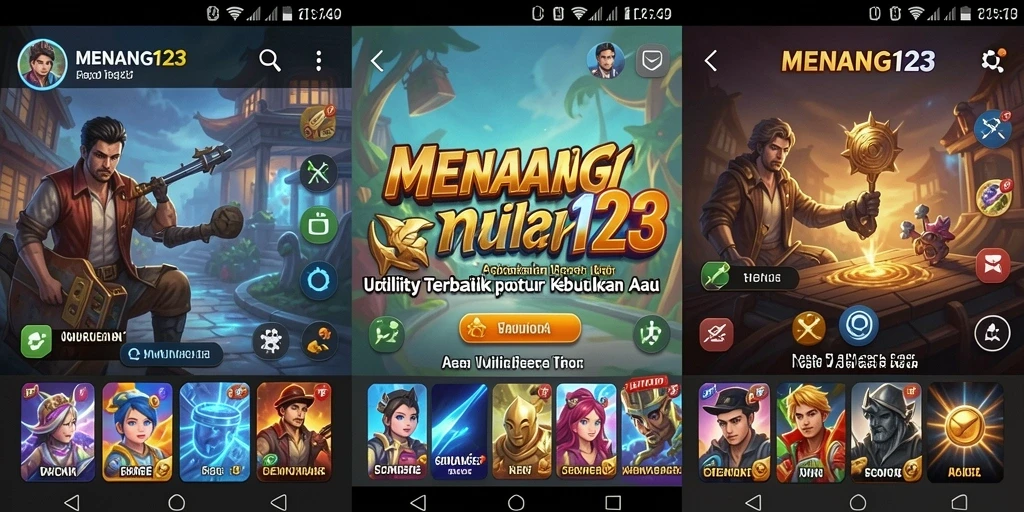 Tangkapan layar MENANG123 yang menunjukkan antarmuka aplikasi Utility.