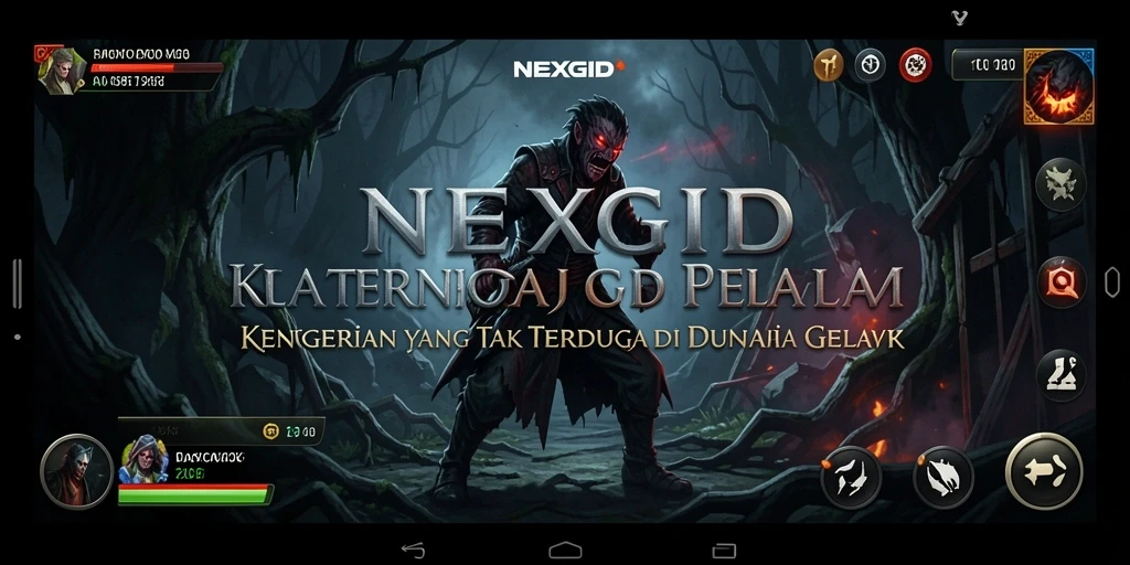 Screenshot gameplay NEXGID menampilkan suasana mencekam yang penuh ketegangan.