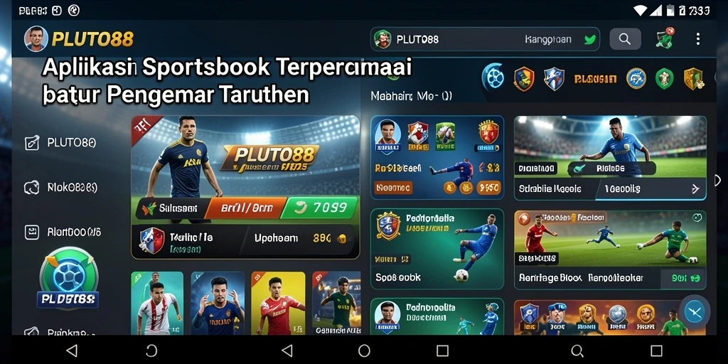 Tampilan antarmuka menarik dari PLUTO88 saat gameplay Sportsbook.