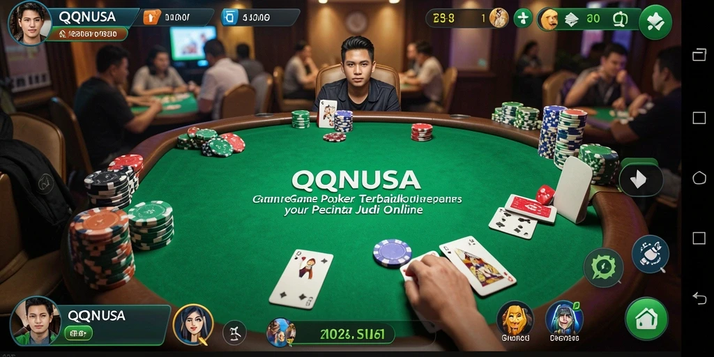 Screenshot gameplay QQNUSA dengan aksi seru permainan Poker.