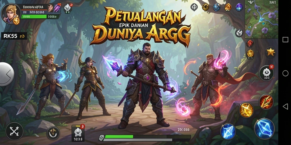 Tangkapan layar yang menampilkan aksi pertarungan seru dalam RK55.