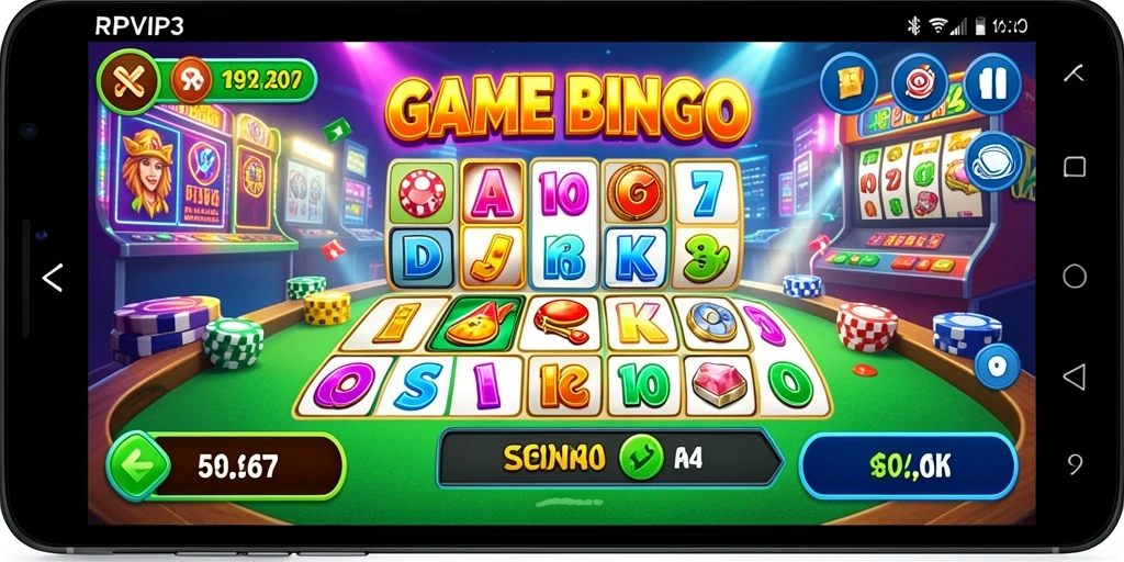 Screenshot gameplay RPVIP3 menunjukkan keseruan dalam bermain Bingo.