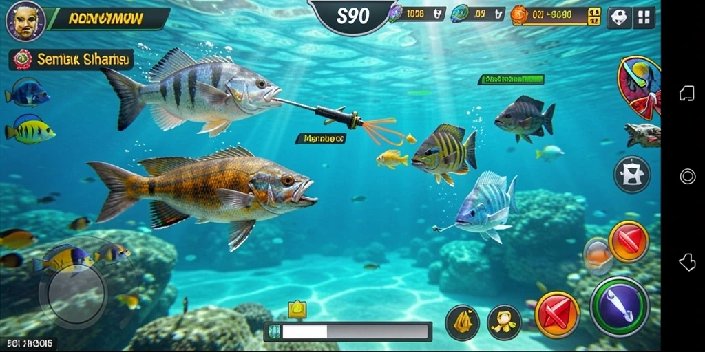 Screenshot gameplay S80 dengan aksi Tembak Ikan yang seru.