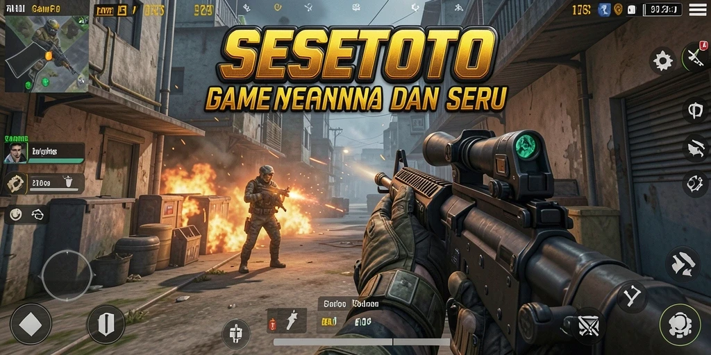 Tampilan gameplay dinamis dan aksi seru dari SESETOTO.